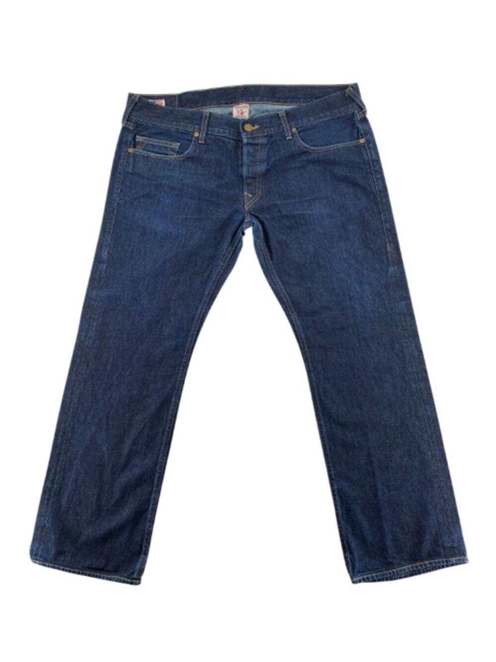 True Religion Bobby Jeans Mens 40 Dark Wash Made USA Straight Leg Denim